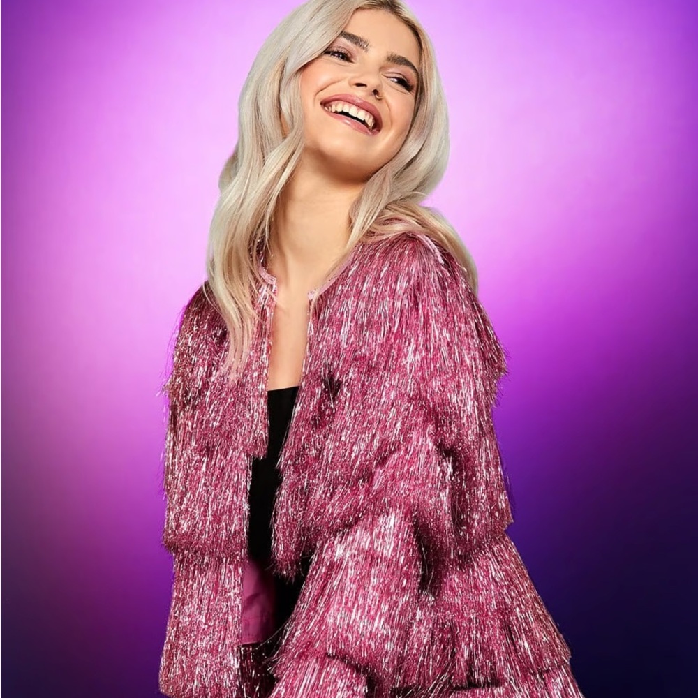Women’s Pink Tinsel Fringe Jacket
